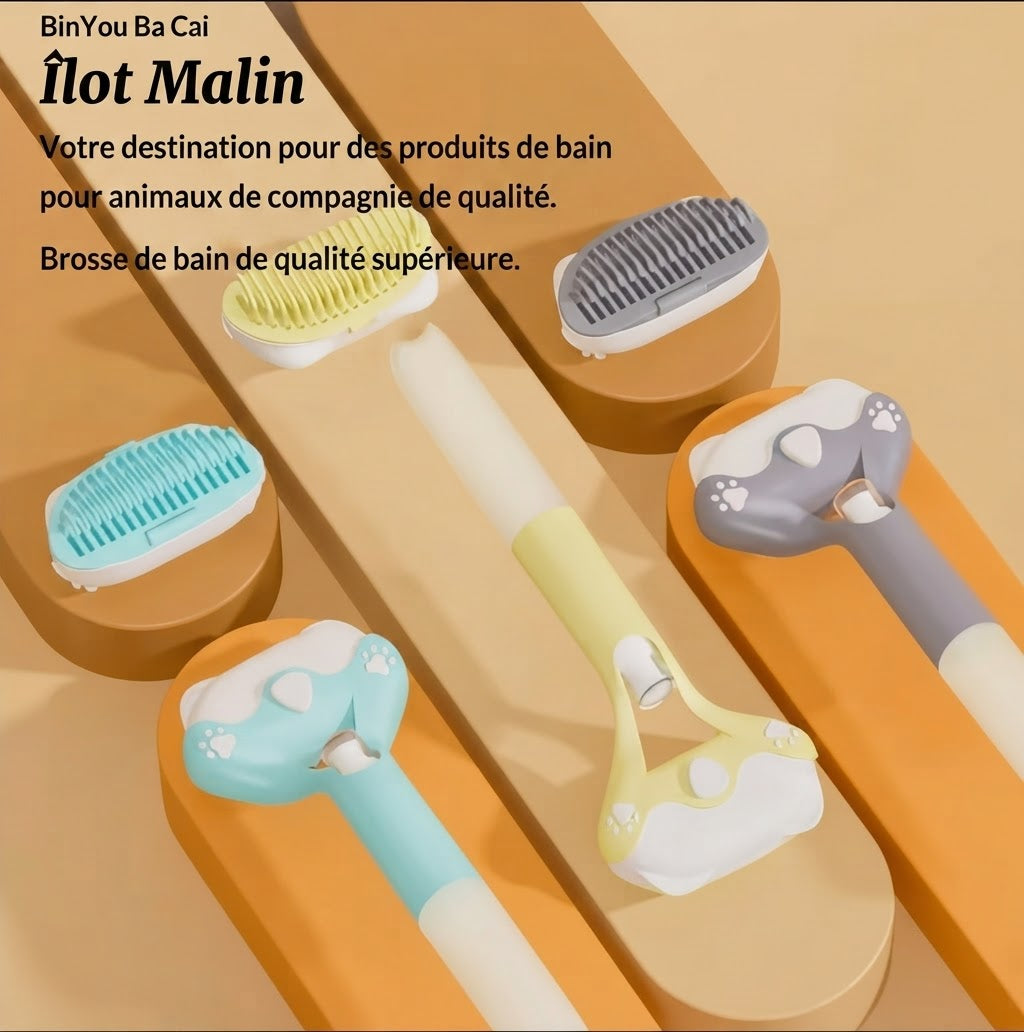 Brosse de bain pour chien - massage doux et efficace