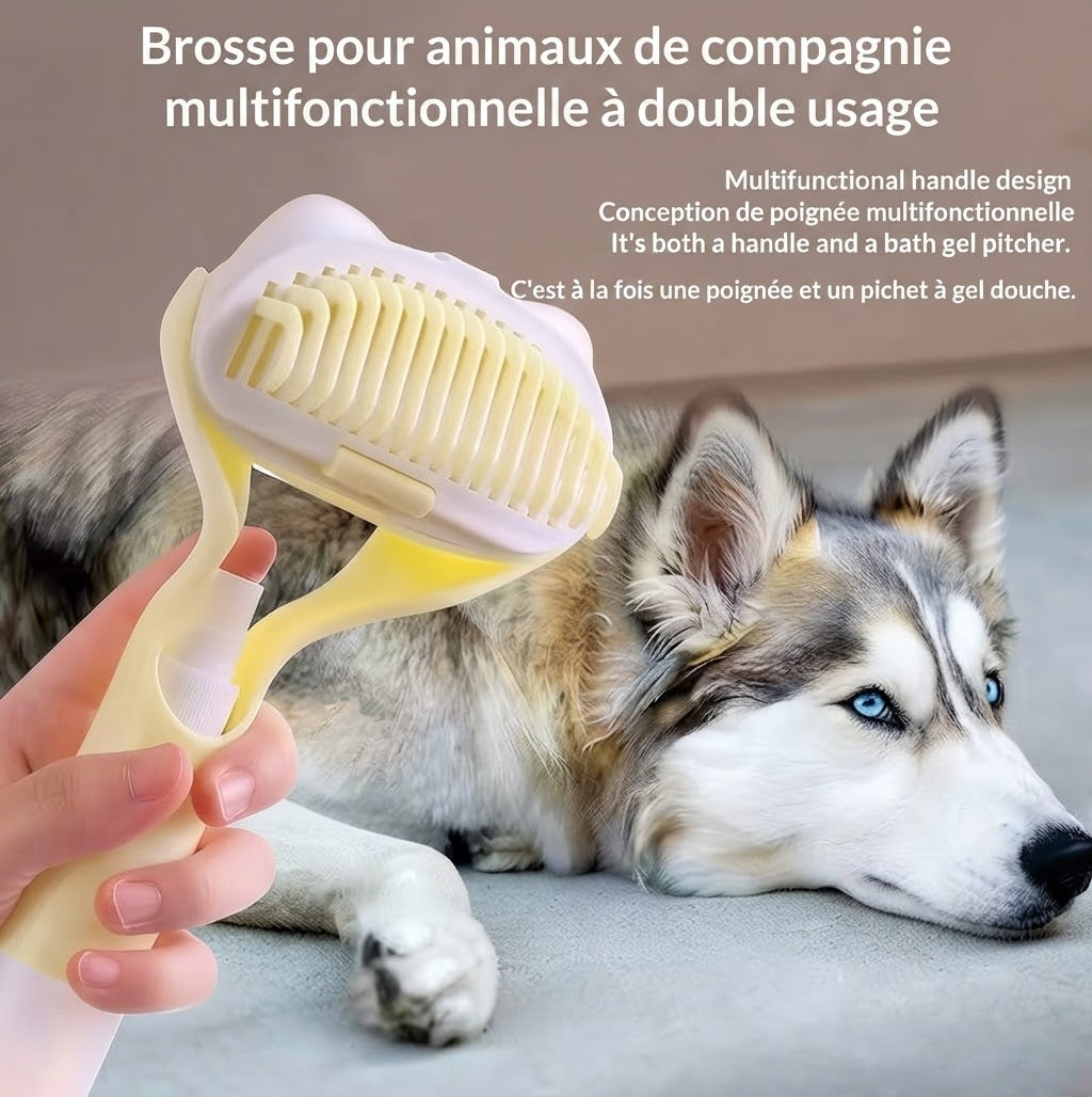 Brosse de bain pour chien - massage doux et efficace