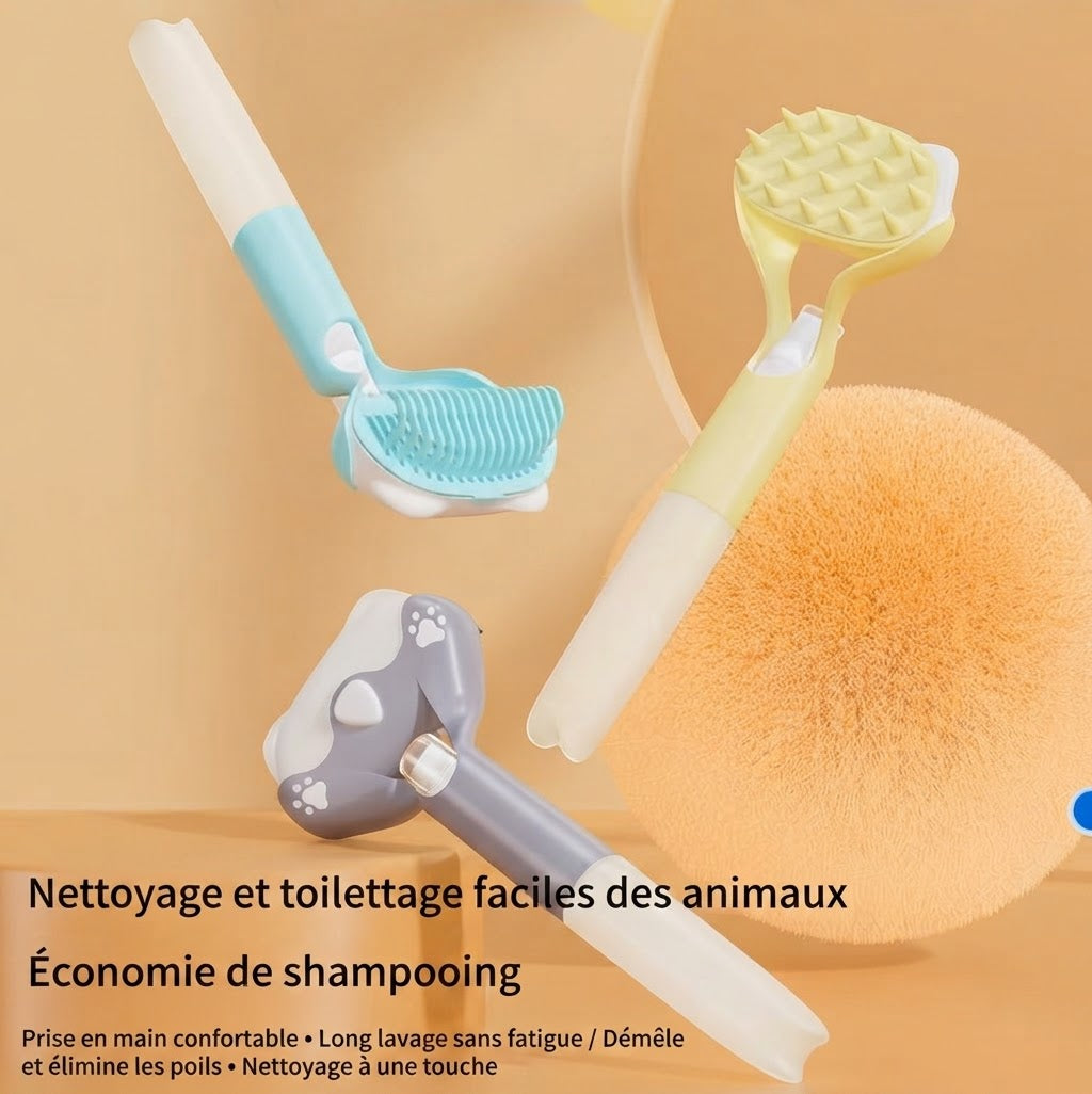 Brosse de toilettage 3-en-1 pour chien - vue d'ensemble