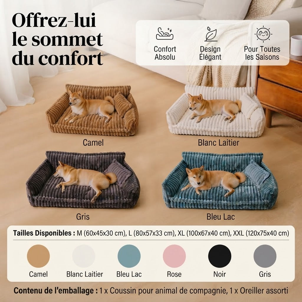Canapé-lit confortable pour chien et chat - vue de face