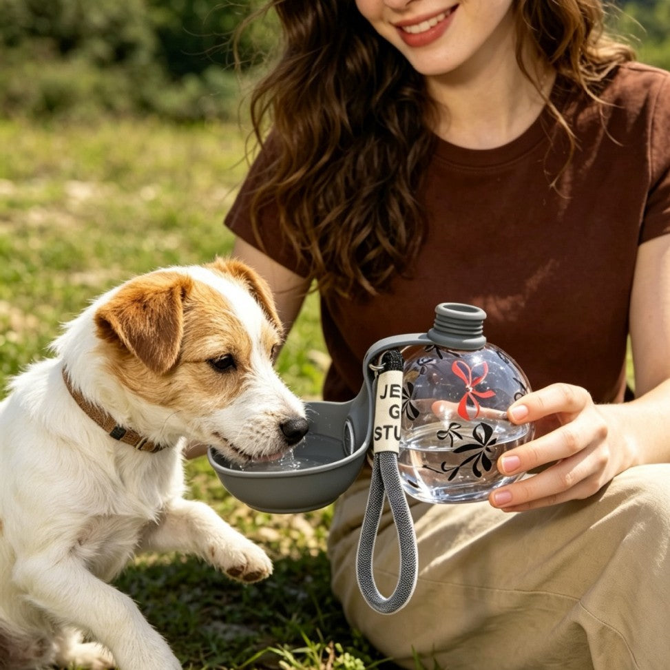 Gourde pour animal - système d'hydratation en promenade