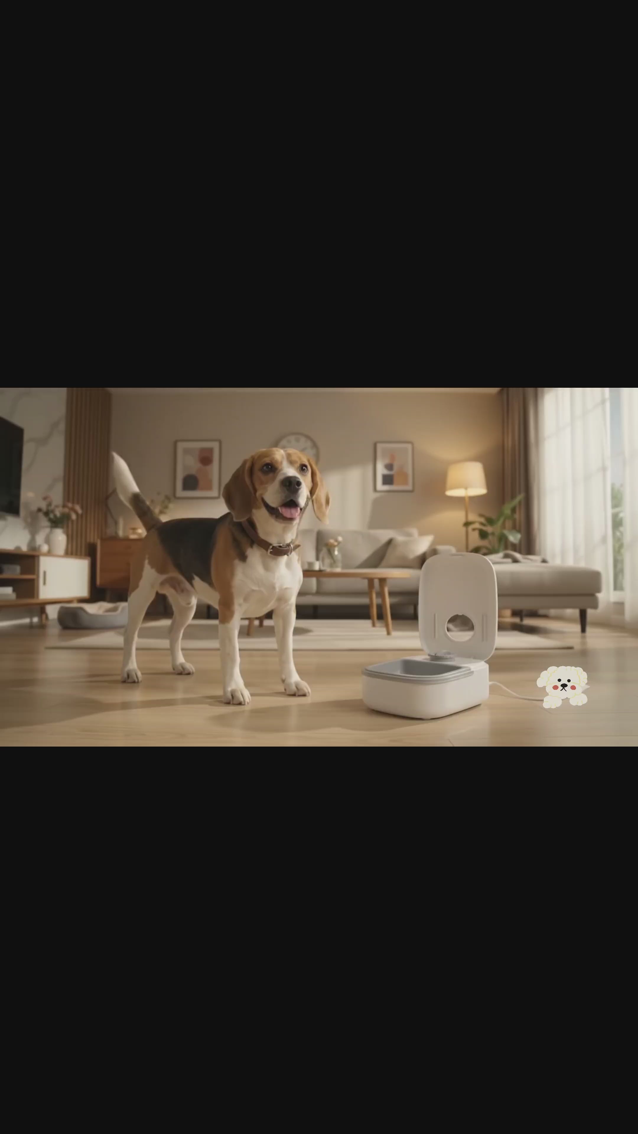 Chien utilisant le distributeur automatique